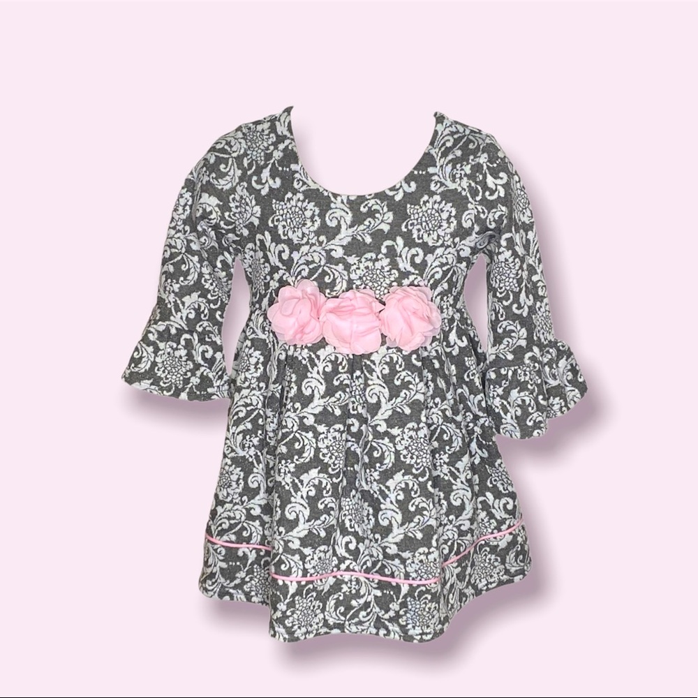 New* pink, gray dress! Size: 5T little girl!